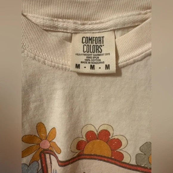 Floral For the Record Comfort Colors Graphic Tee with Retro Record Player Design - Picture 5 of 9